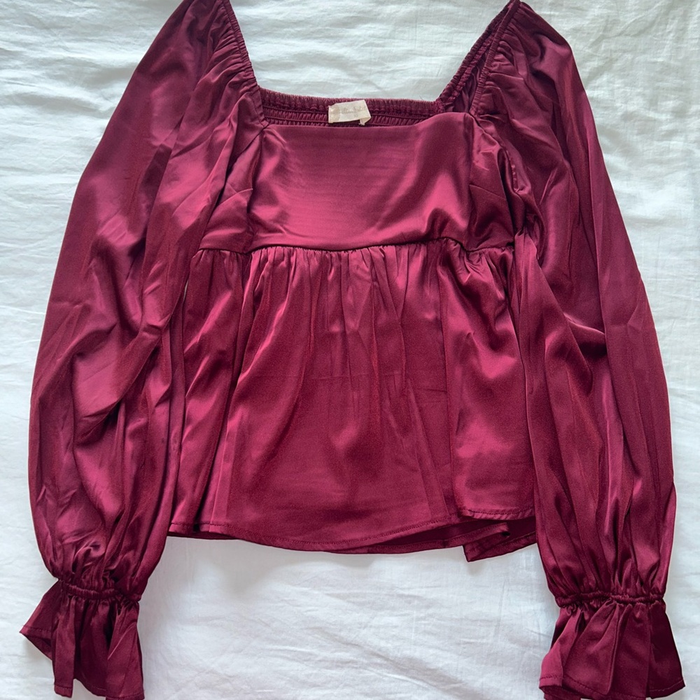 Elegant Burgundy Women's Top